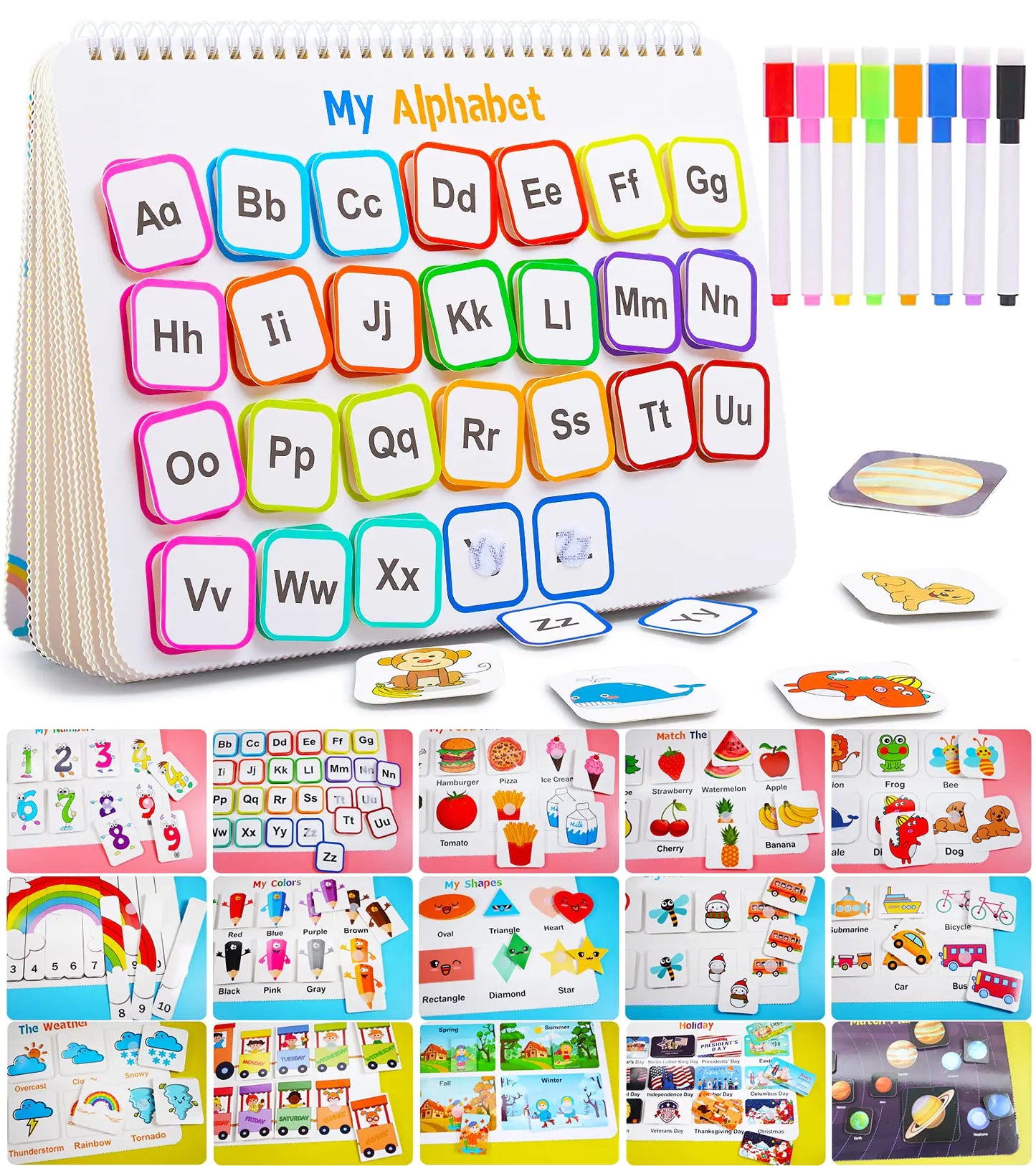 Montessori Preschool Learning Activities Newest 29 Themes Busy Book - Workbook Activity Binder / Toys for Toddlers Autism Learning Materials and Tracing Coloring Book