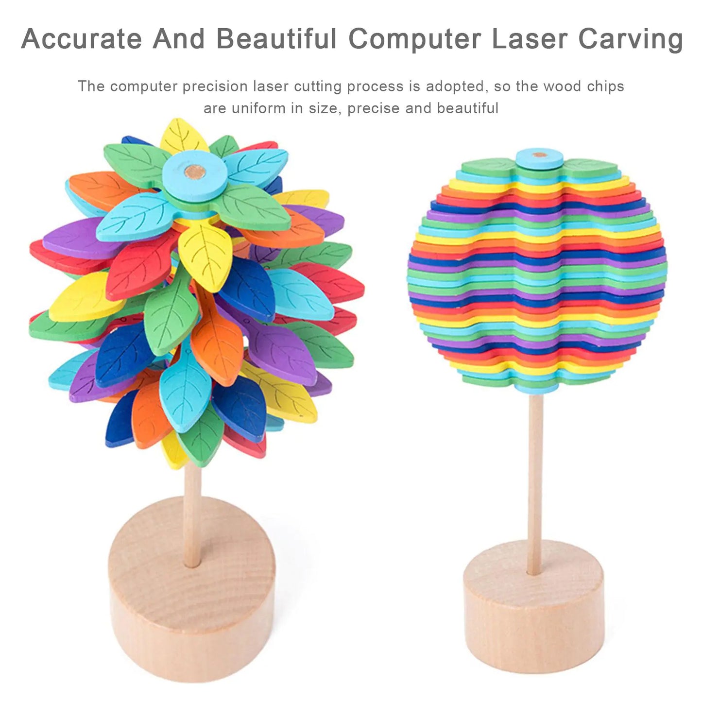 Wooden Spiral Lollipop Stress Relief Toy