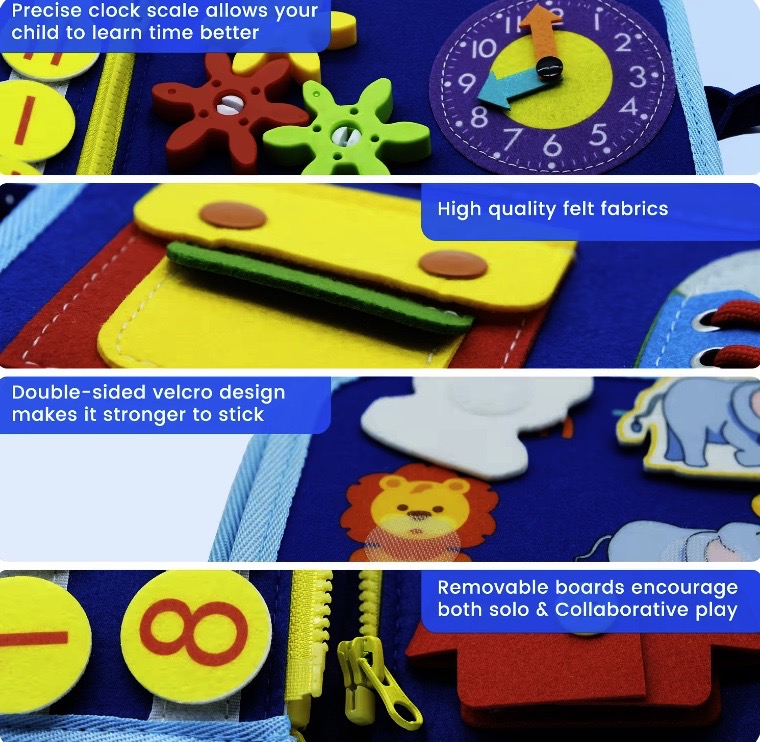 Deluxe Busy Board Toy for Autism and Sensory Educational Learning Basic Life Skills