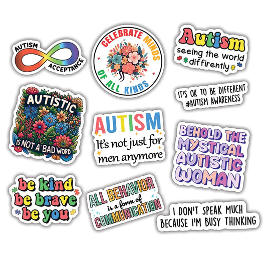 Autism Support Decal Set (10pcs) - Waterproof & UV-Resistant