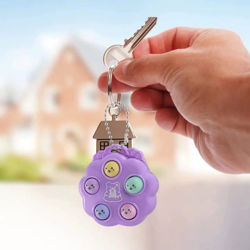 Kawaii Whack-a-Mole Fidget Keychain